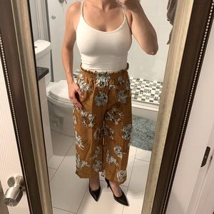 Floral wide leg pants